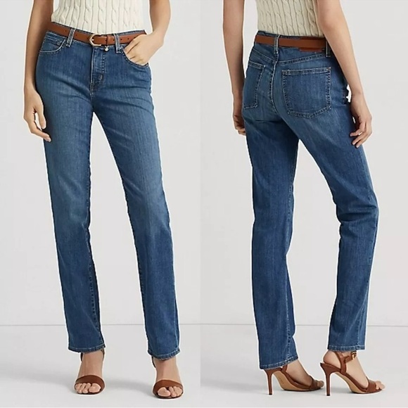 Ralph Lauren Black Label Mid-Rise Straight Ocean Blue Jean Size 4 - Picture 2 of 8